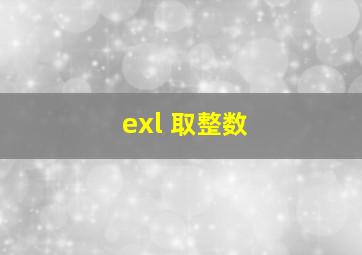 exl 取整数